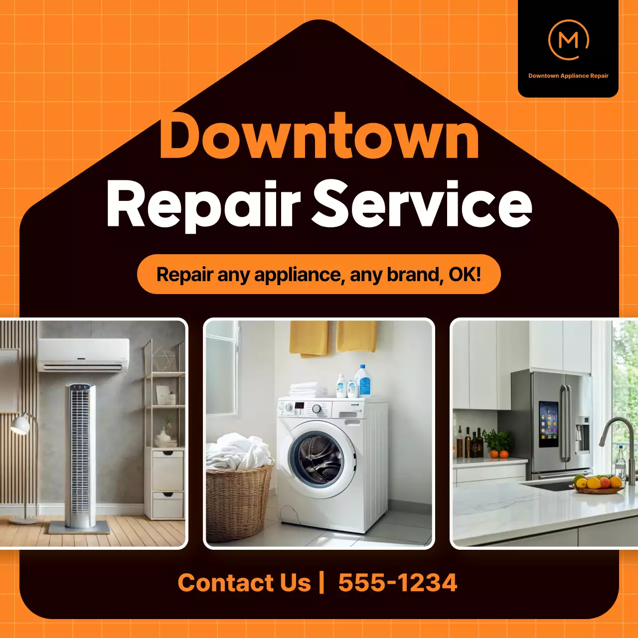 Orange Modern Appliance Repair Advertisement