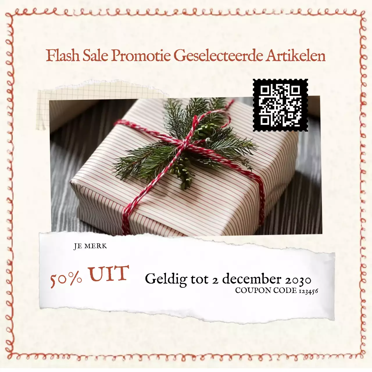 Rode Vintage Sale Promotie Post