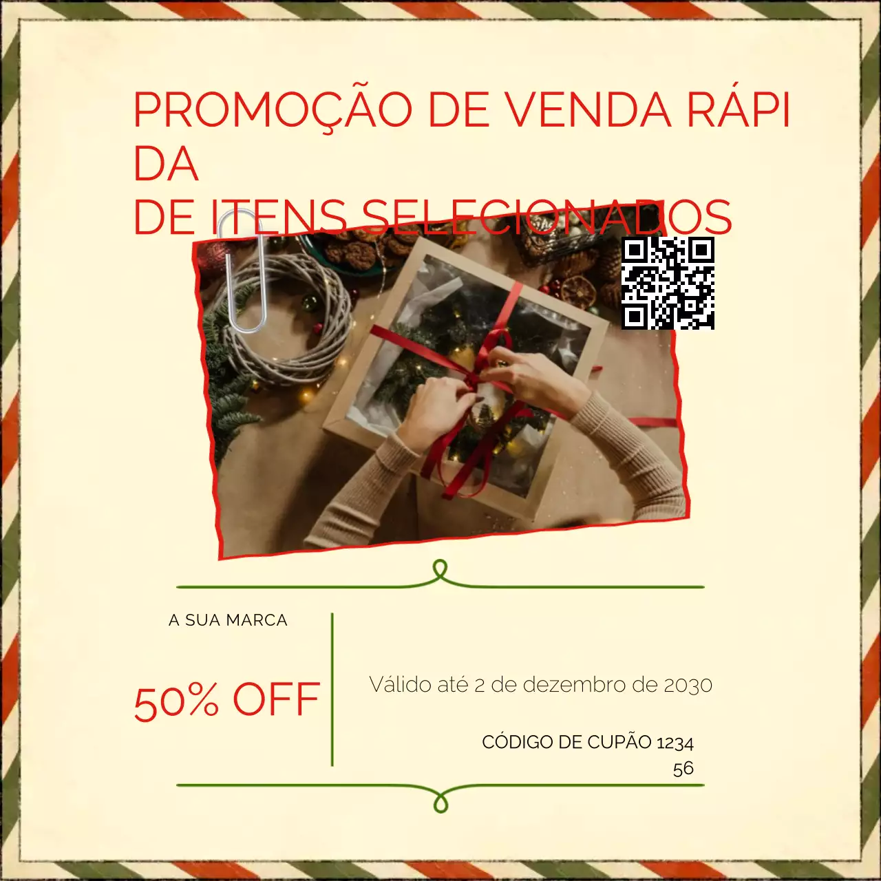 Postagem promocional de venda retrô bege