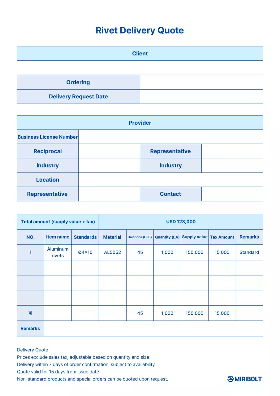 Sổ tay báo giá Blue Basic