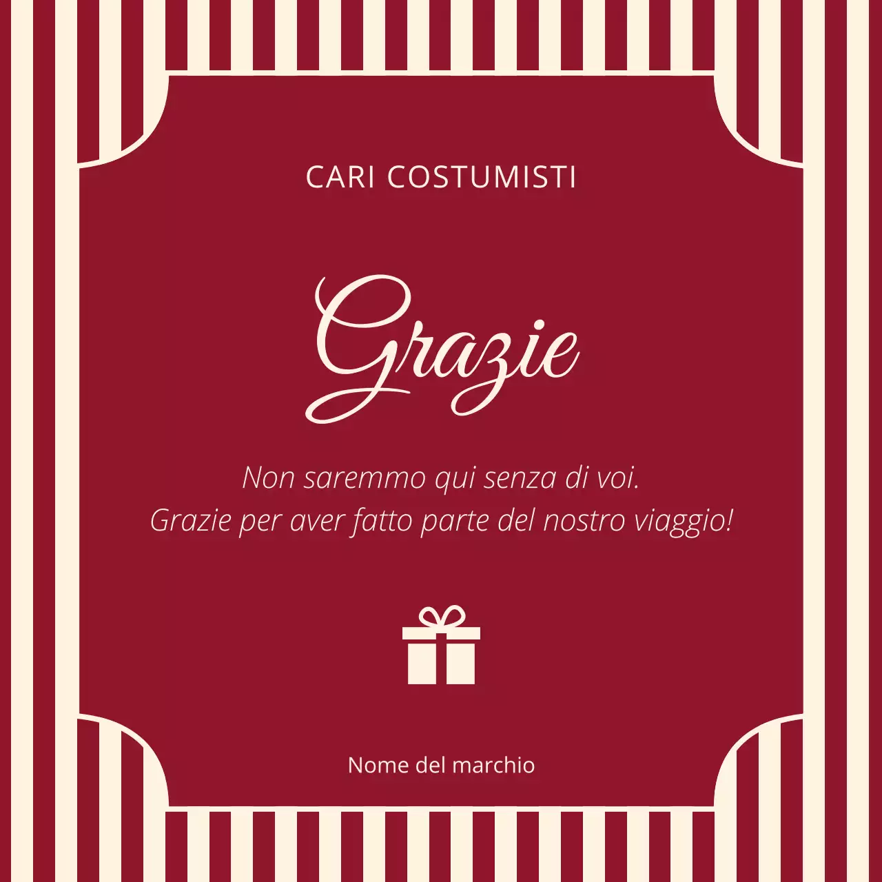 Quadrato dei social media con auguri di Capodanno retrò vintage rosso e beige