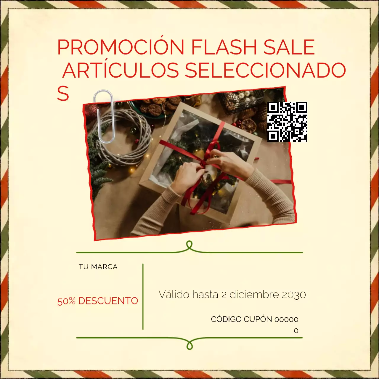 Publicación de promoción de rebajas retro beige