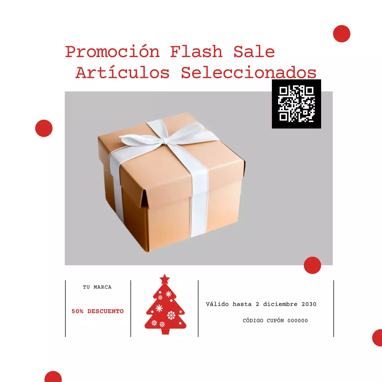 Publicación promocional de rebajas minimalistas blancas