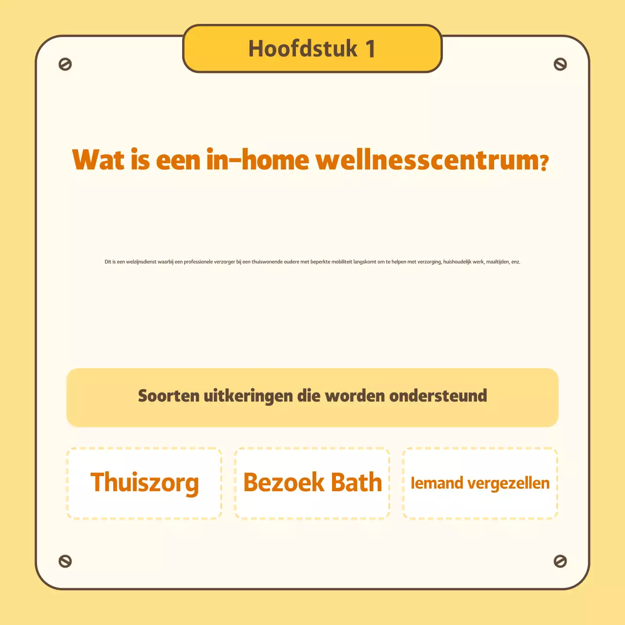 Gele eenvoudige verpleegkundige servicegids