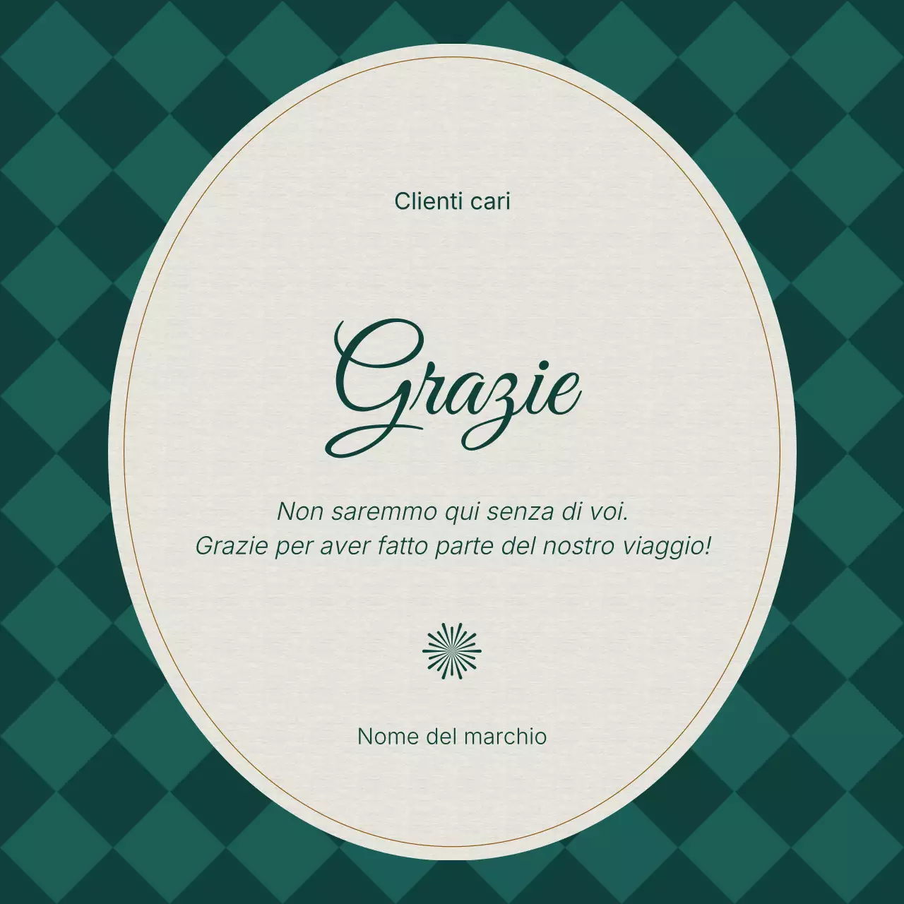 Quadrato dei social media con auguri di Capodanno classico vintage verde e bianco