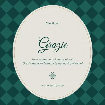 Quadrato dei social media con auguri di Capodanno classico vintage verde e bianco