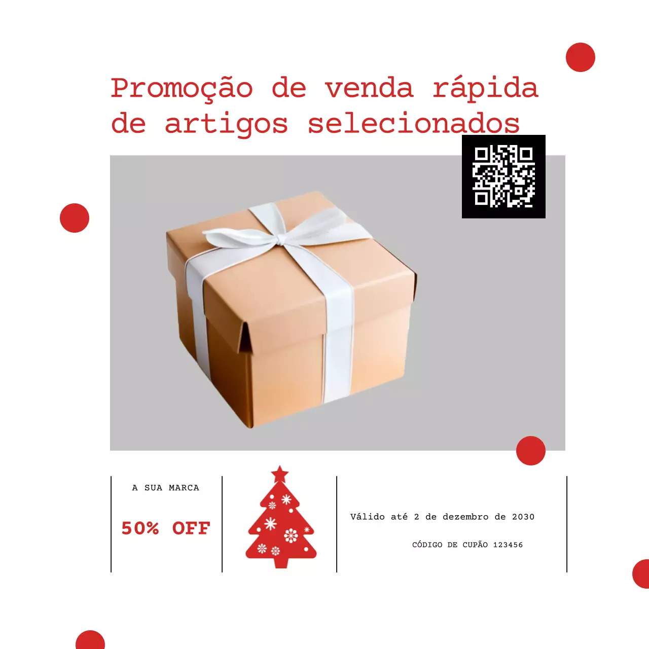Postagem promocional minimalista em branco