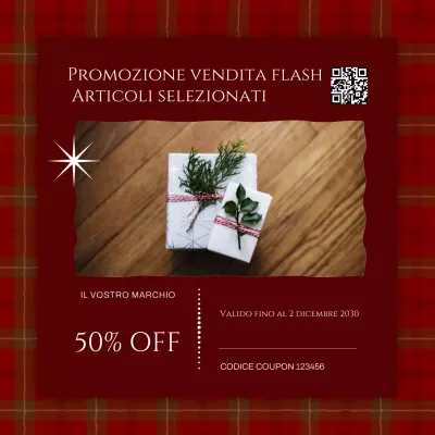 Annuncio pubblicitario di vendita elegante rosso