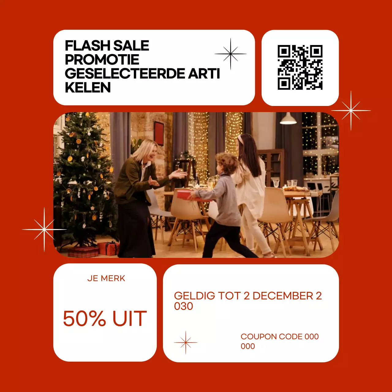 Rode moderne verkoop promotiepost