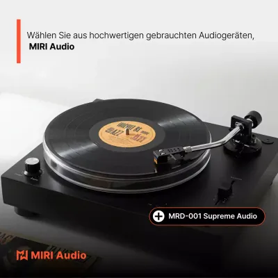 Schwarze Vintage-Audio-Werbung