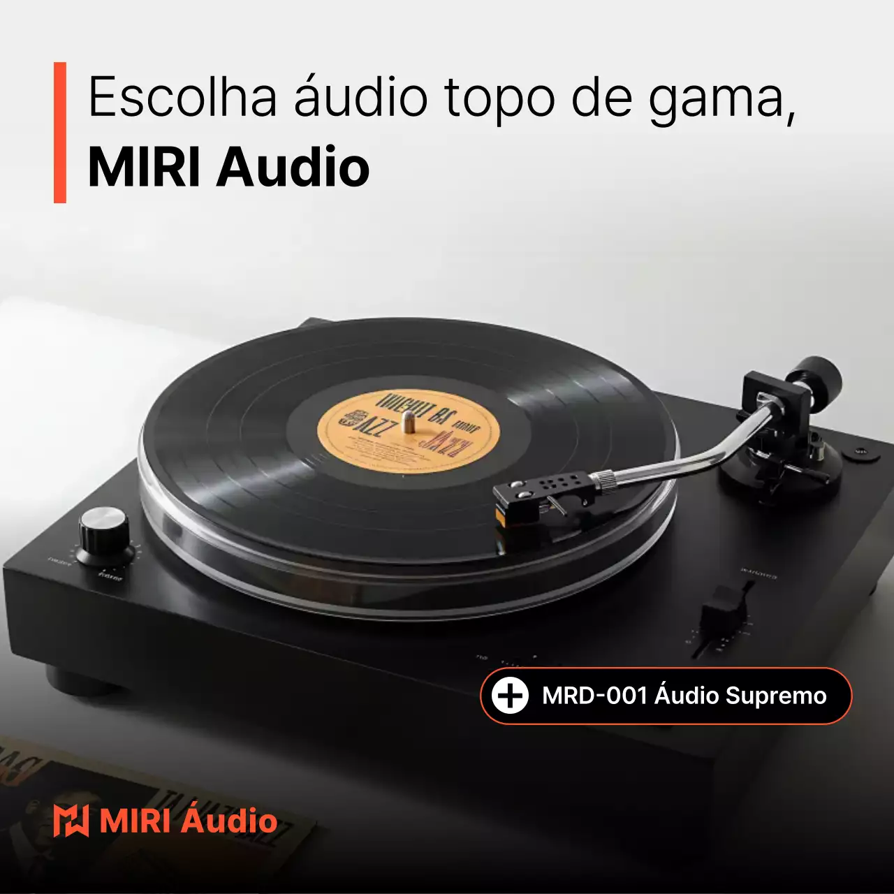Anúncio de áudio vintage preto