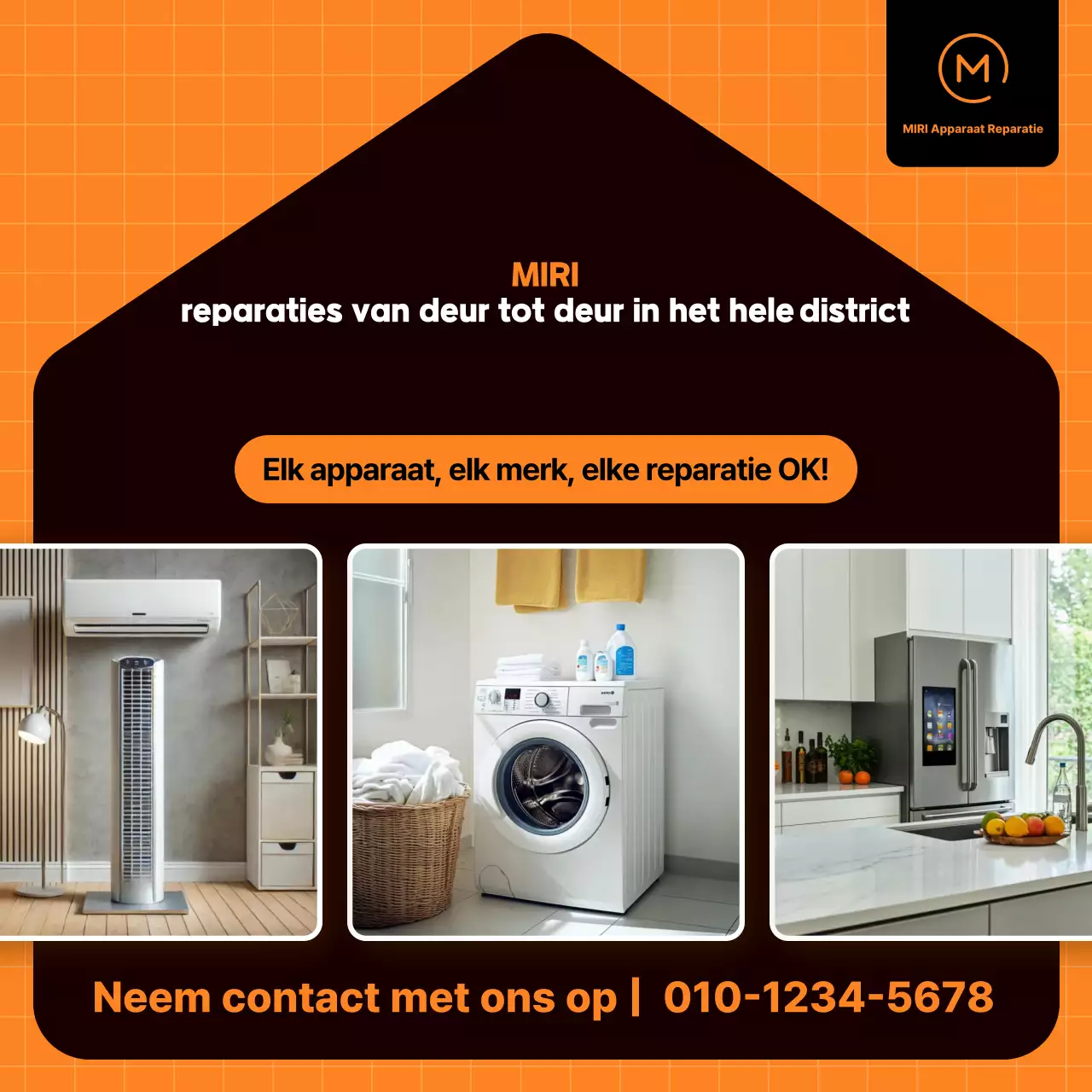 Advertentie voor reparatie van moderne apparaten in Orange