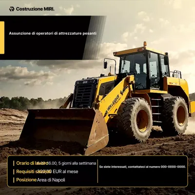 Reclutamento di attrezzature pesanti semplici gialle