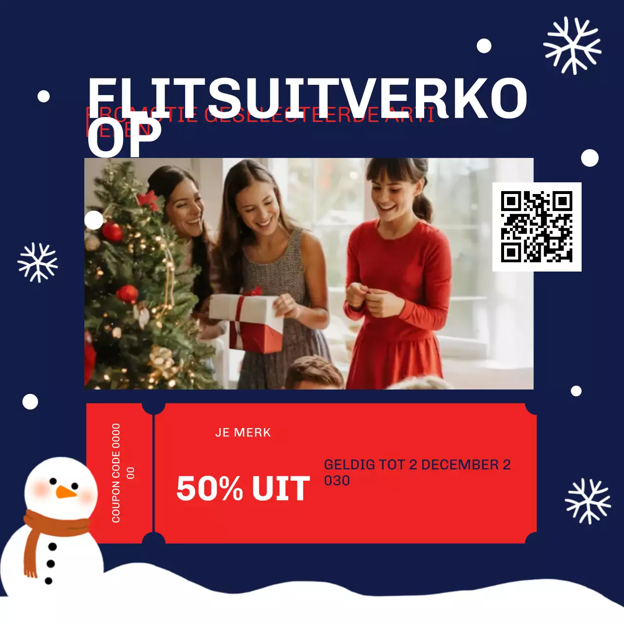 Navy feestelijke vakantie promotiepost