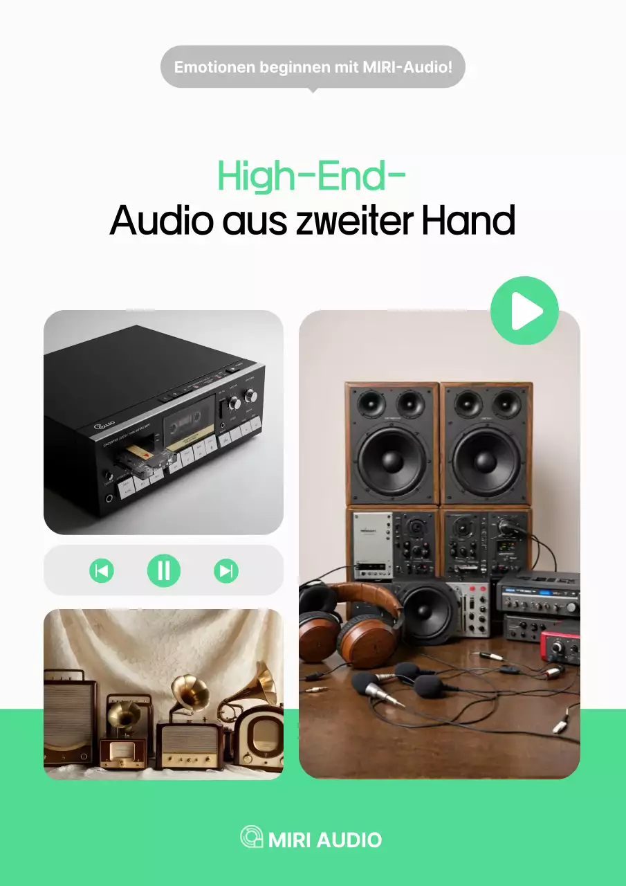 Neuwertige Vintage-Audio-Werbung