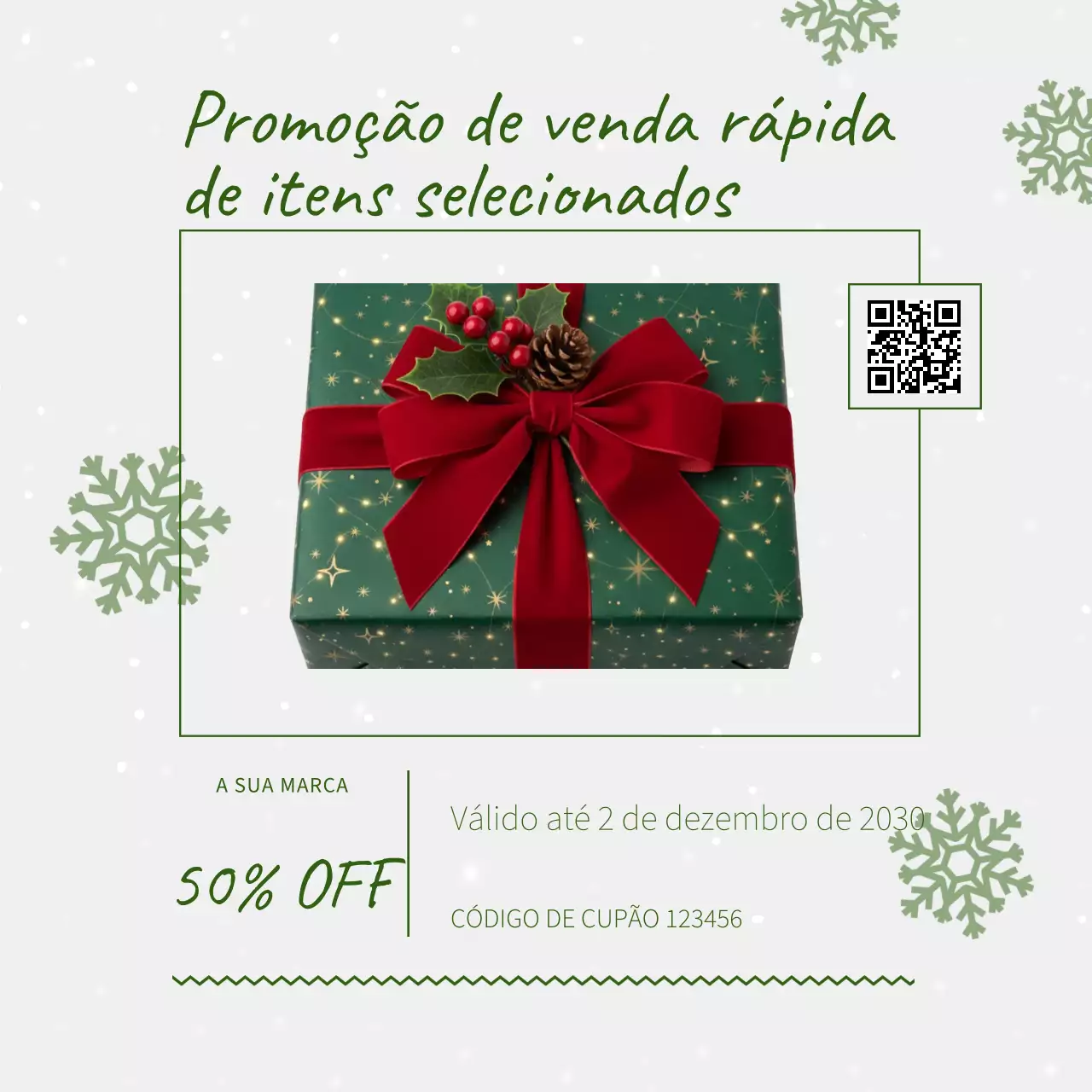 Postagem promocional de venda festiva verde