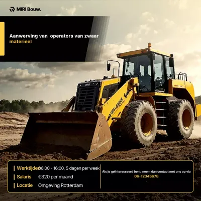 Gele eenvoudige werving van zwaar materieel