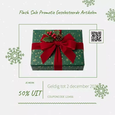 Groene feestelijke uitverkoop promotiepost