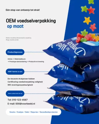 Blauwe moderne voedseladvertentie