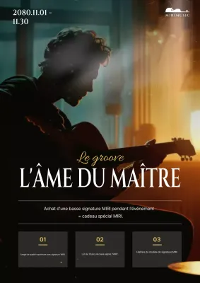 Promotion de la collaboration avec des instruments de musique vintage noirs