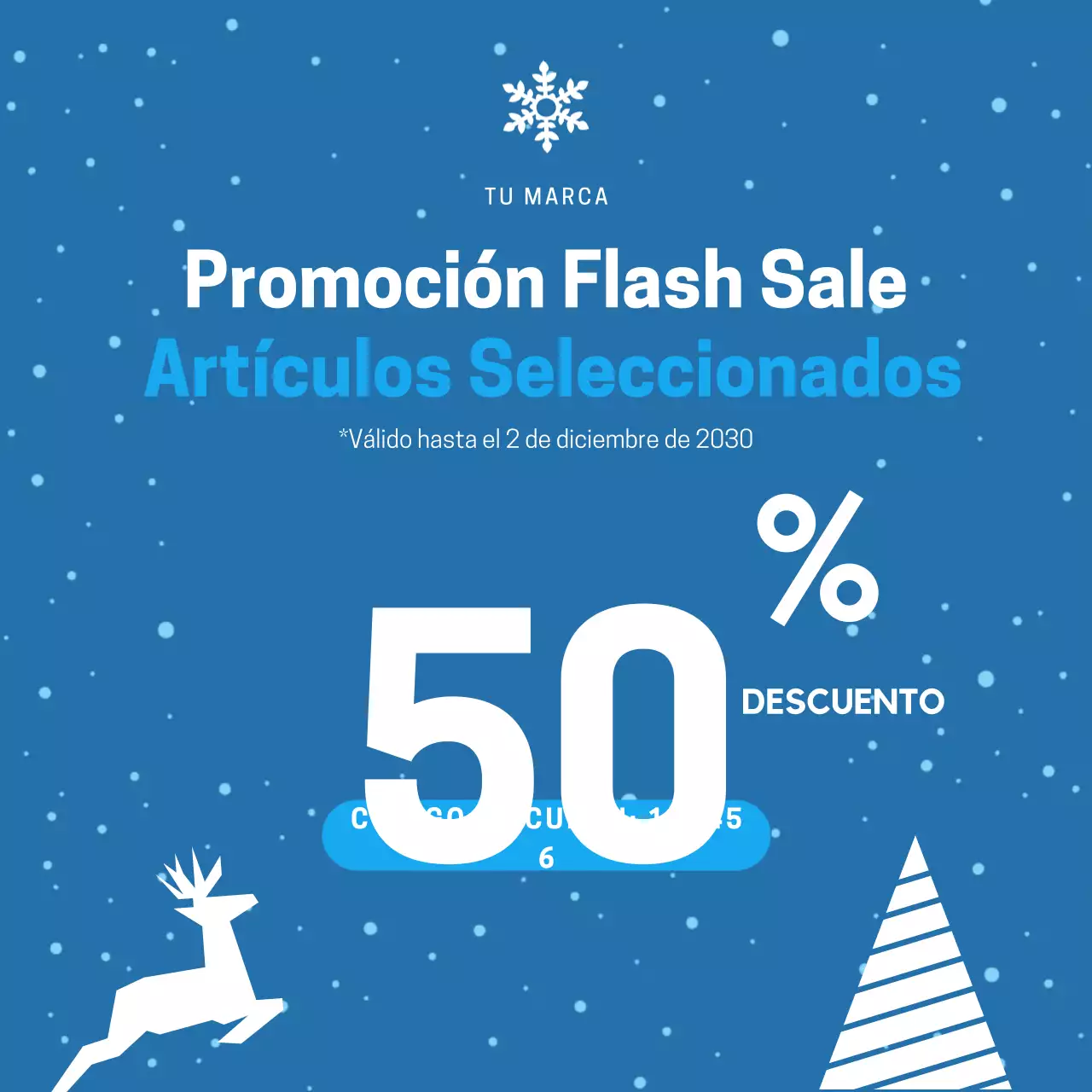 Publicación de promoción de rebajas de Blue Modern