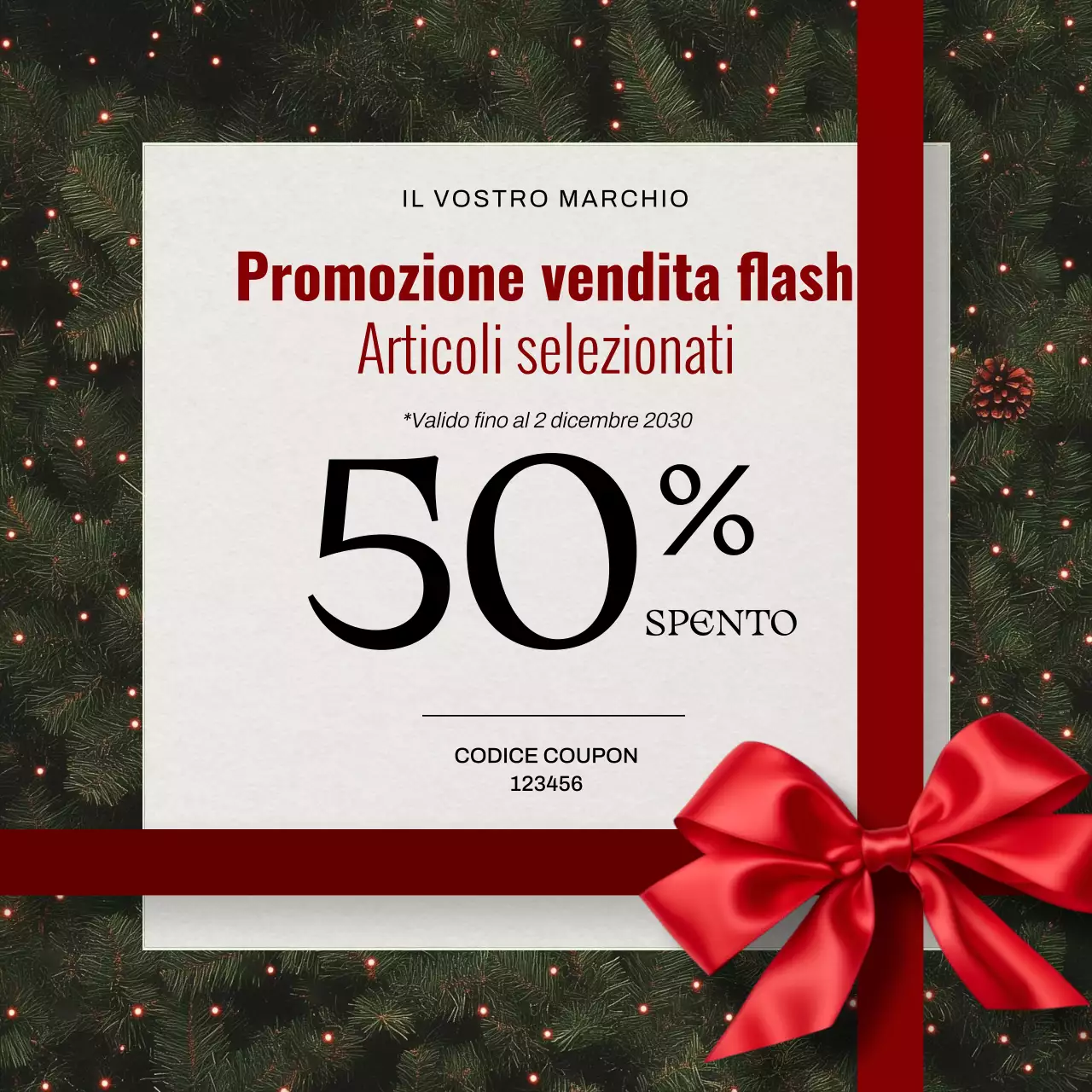 Post promozionale di vendita festiva rossa
