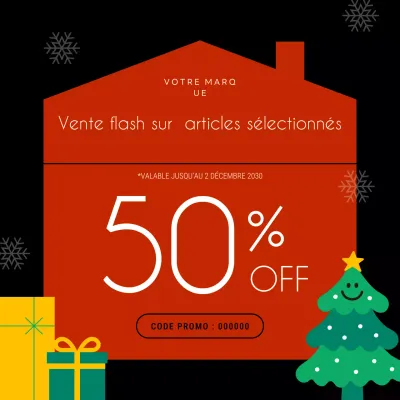 Publication promotionnelle rouge moderne pour les fêtes