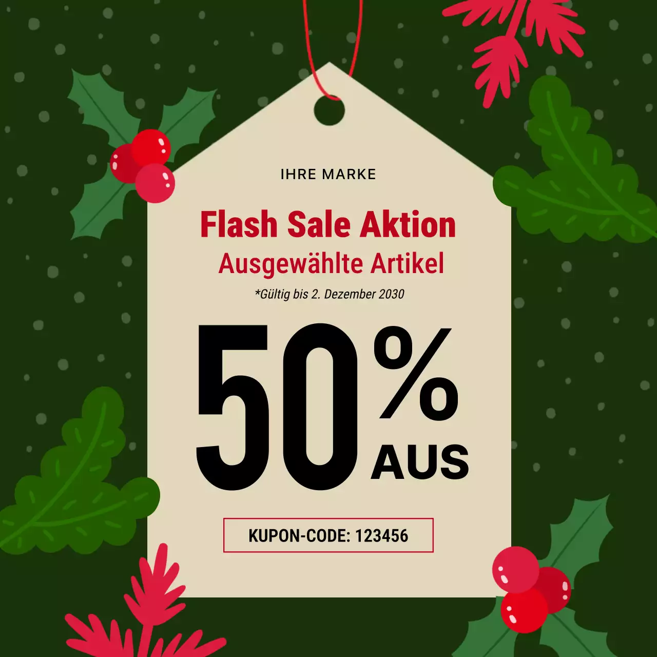 Grüne Festtags-Verkaufsaktion