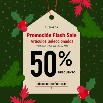 Publicación de promoción de la venta festiva verde