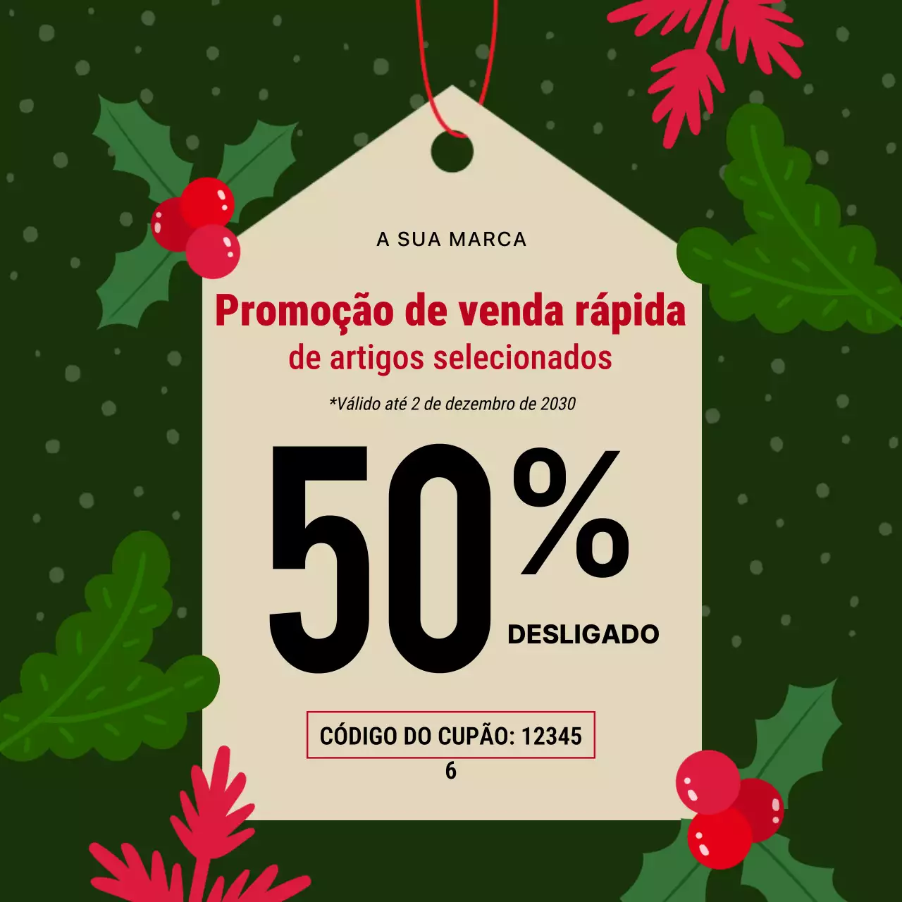 Postagem promocional de venda festiva verde