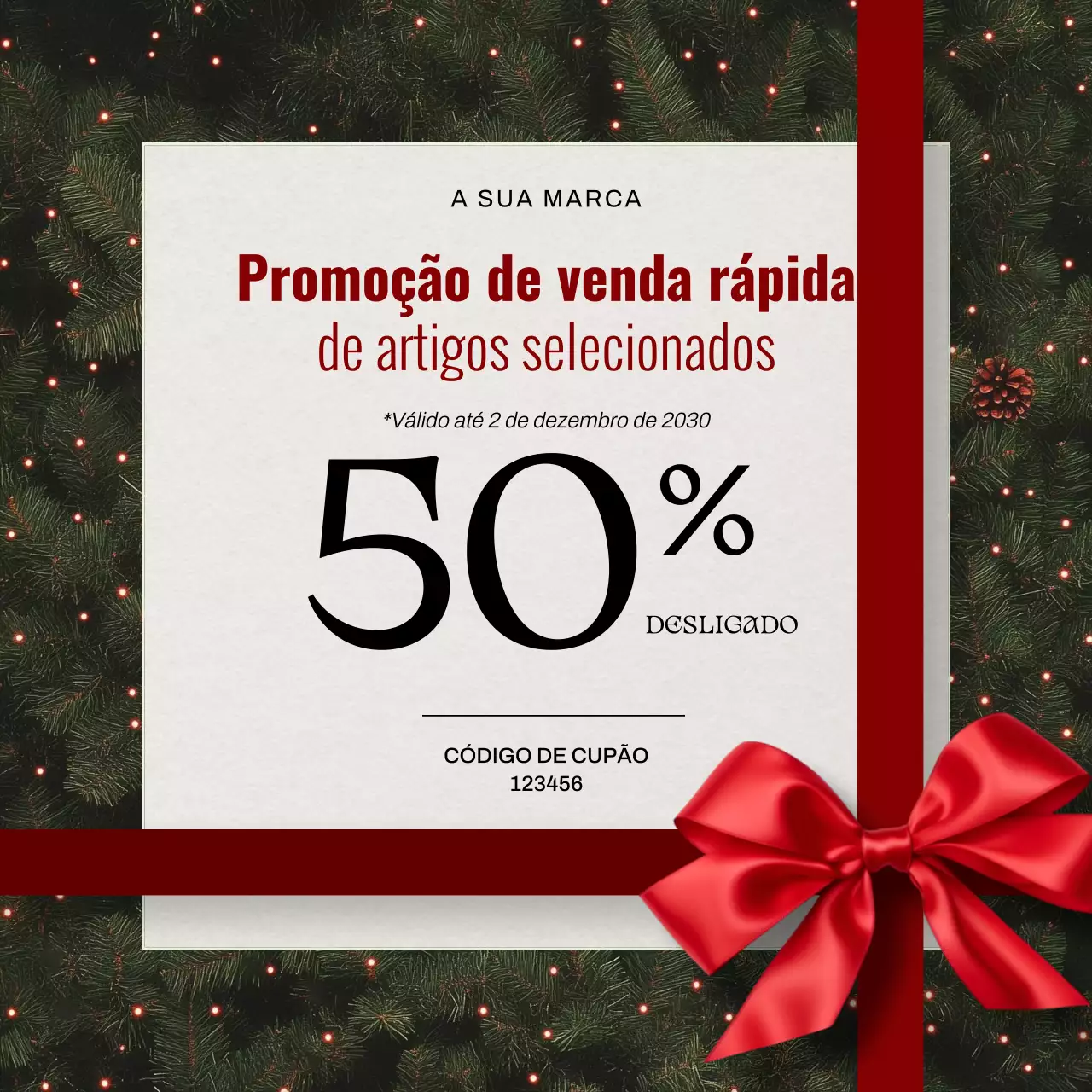 Postagem promocional de liquidação festiva vermelha