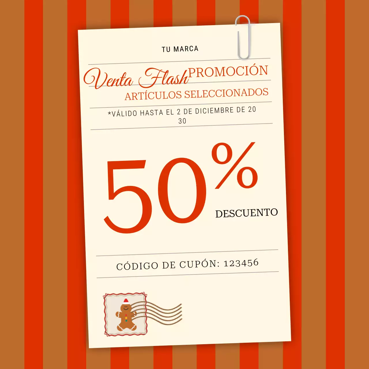 Publicación promocional de venta vintage roja