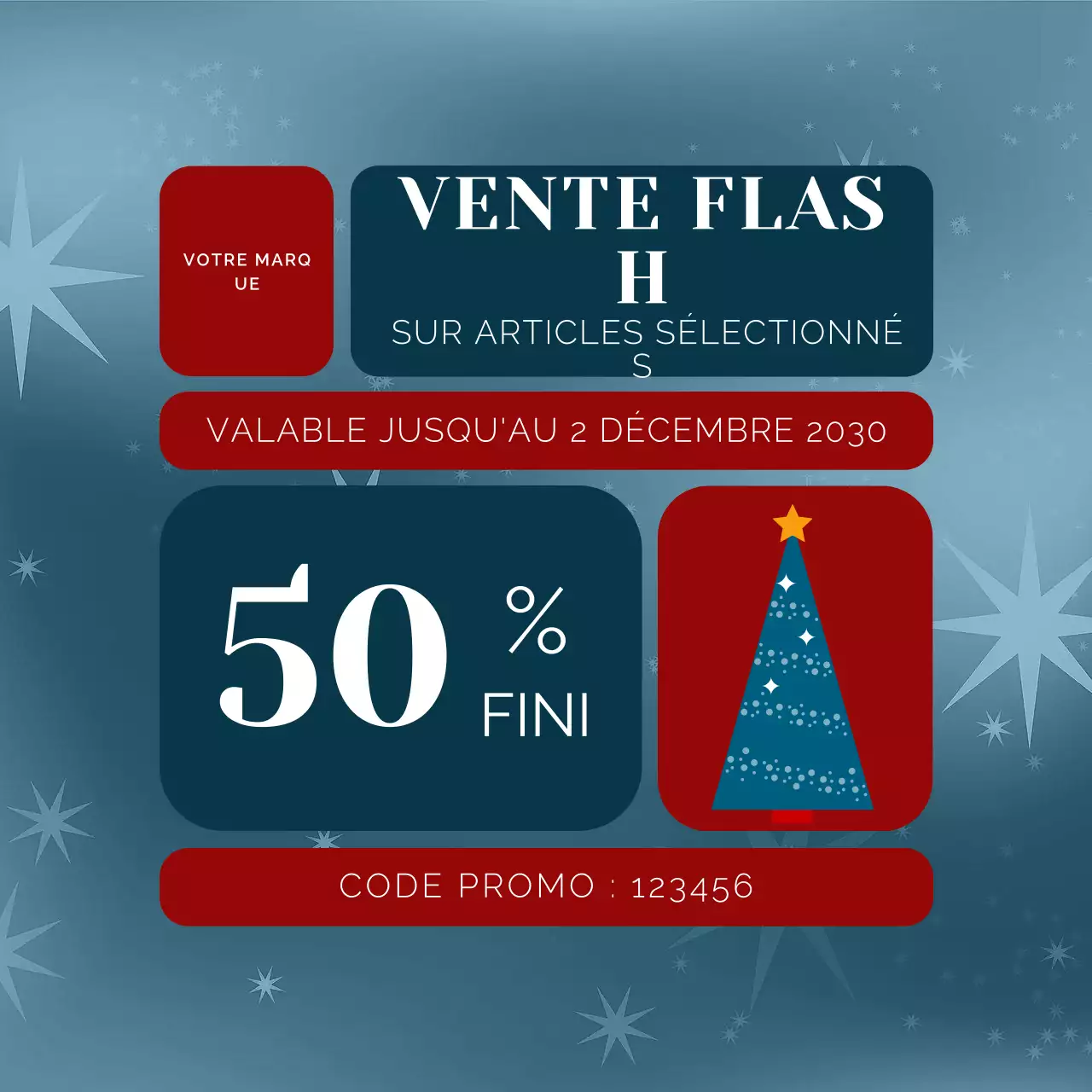 Publication promotionnelle rouge moderne pour les fêtes