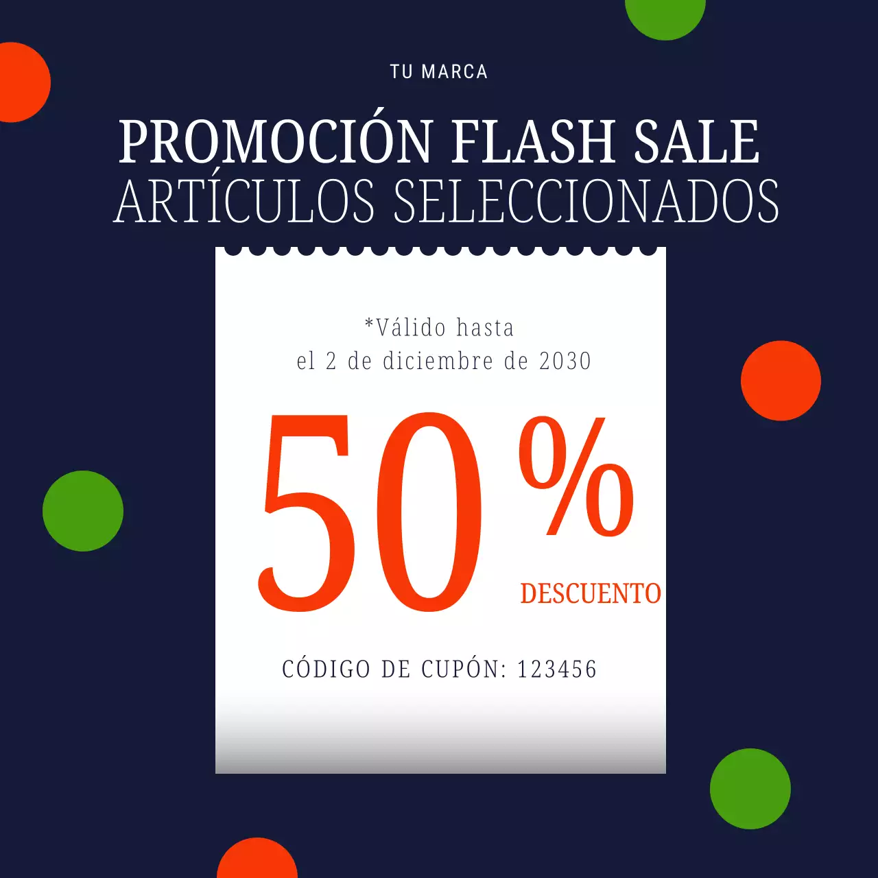 Publicación de promoción de venta de Navy Modern