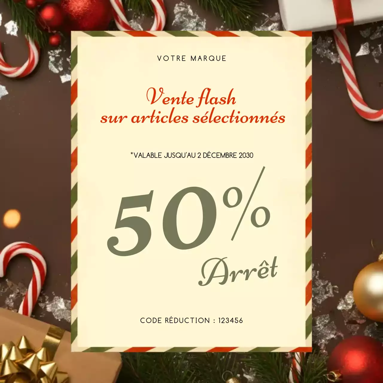 Article promotionnel beige classique pour les fêtes