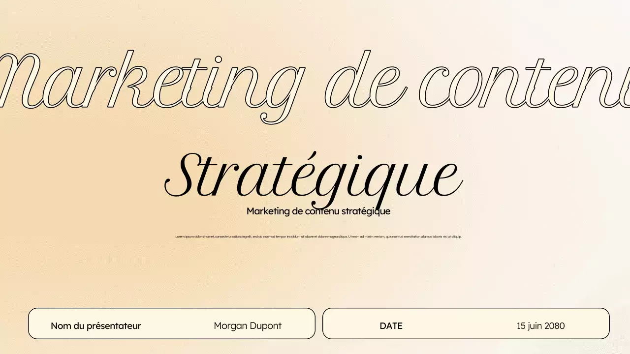 Présentation marketing élégante beige