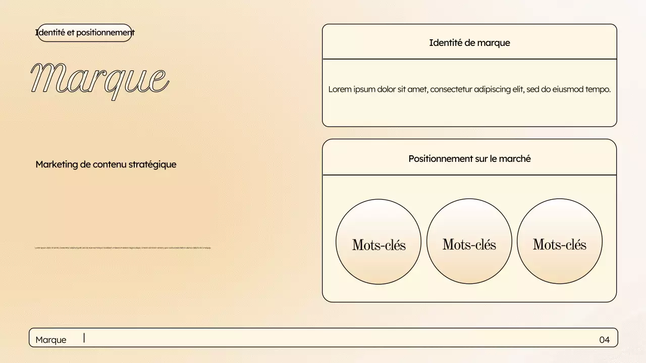 Présentation marketing élégante beige