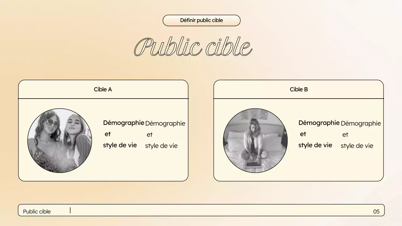 Présentation marketing élégante beige