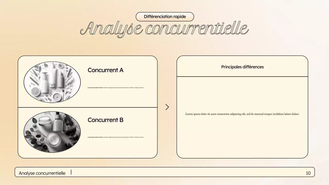 Présentation marketing élégante beige