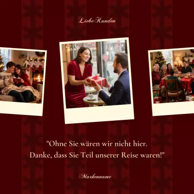 Elegante, klassische Weihnachtsgrüße in Rot und Weiß für soziale Medien
