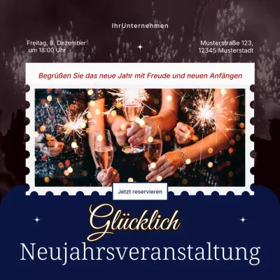 Social-Media-Platz für ein modernes Neujahrsevent in Weiß und Braun