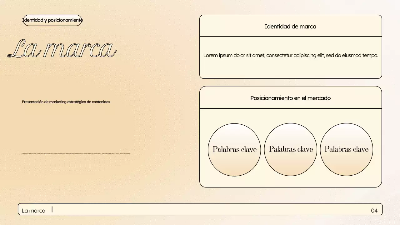 Presentación de marketing elegante en color beige