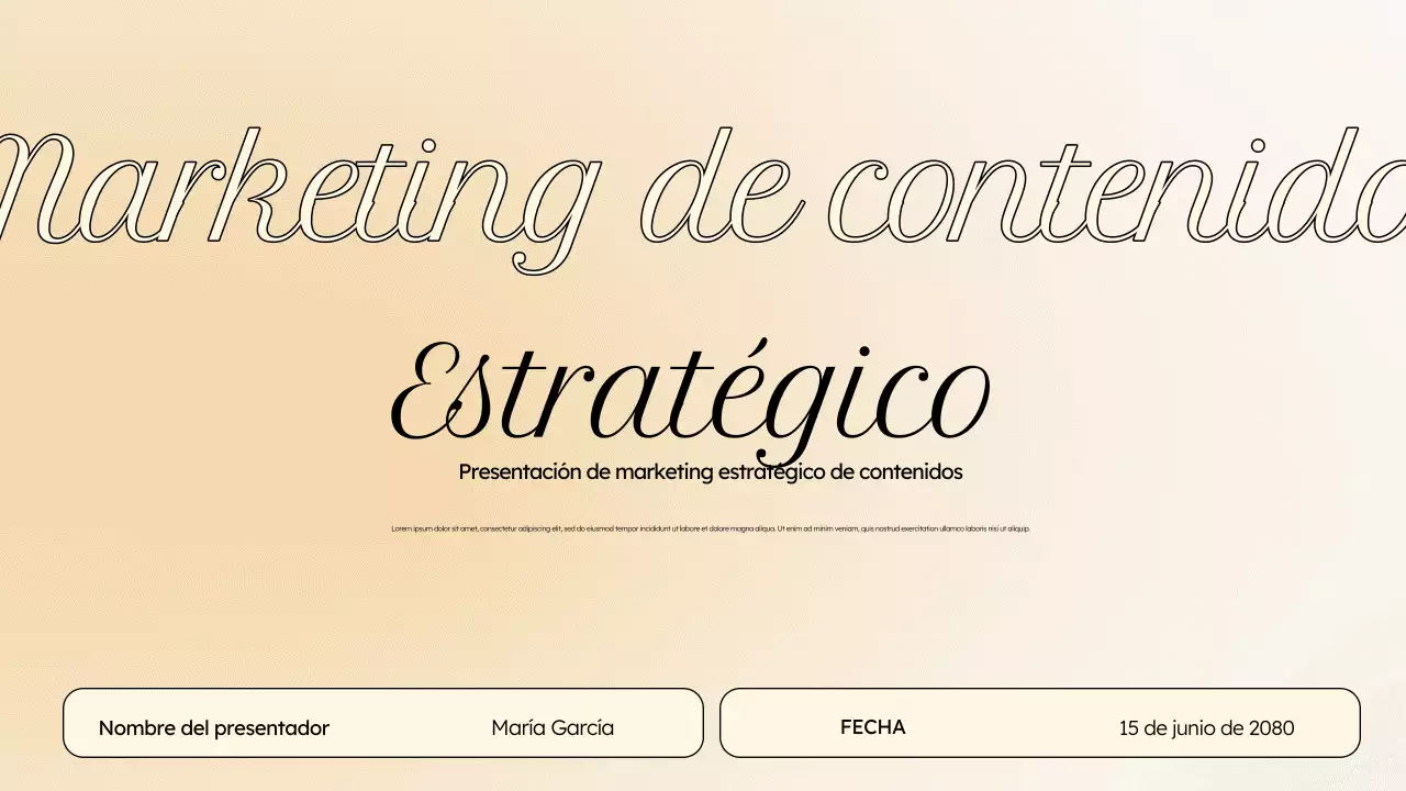 Presentación de marketing elegante en color beige