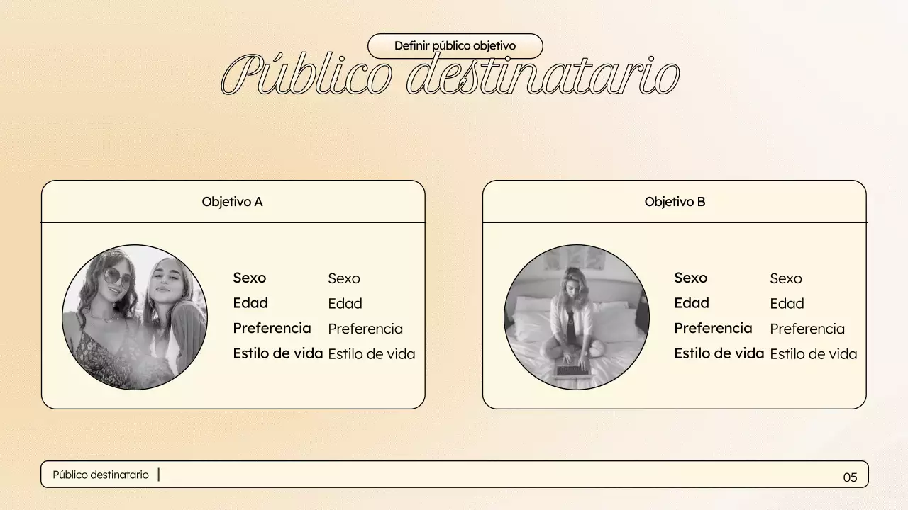 Presentación de marketing elegante en color beige