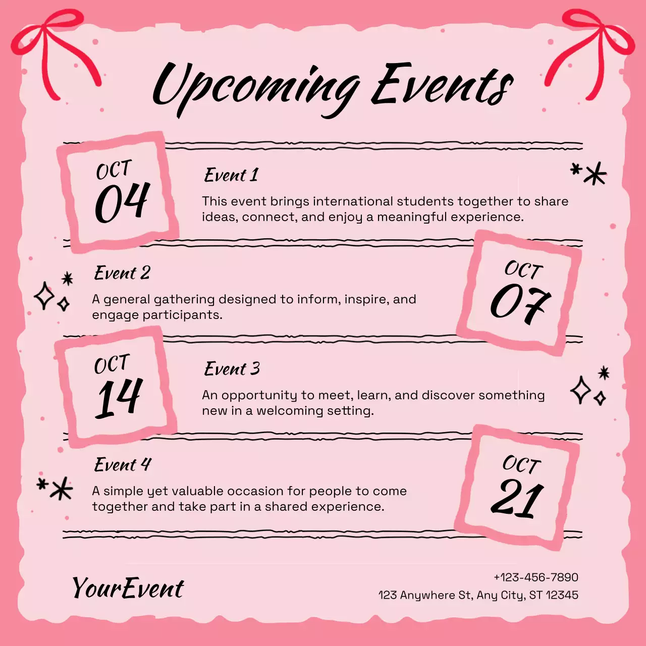 Pink Cheerful Christmas Event Announcement Instagram Post