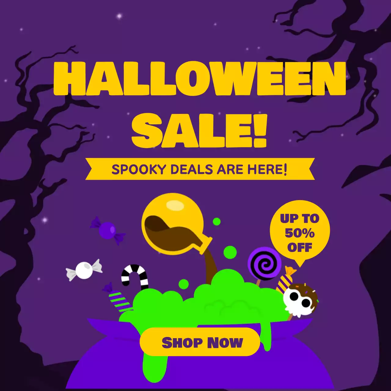 퍼플 모던 할로윈 프로모션