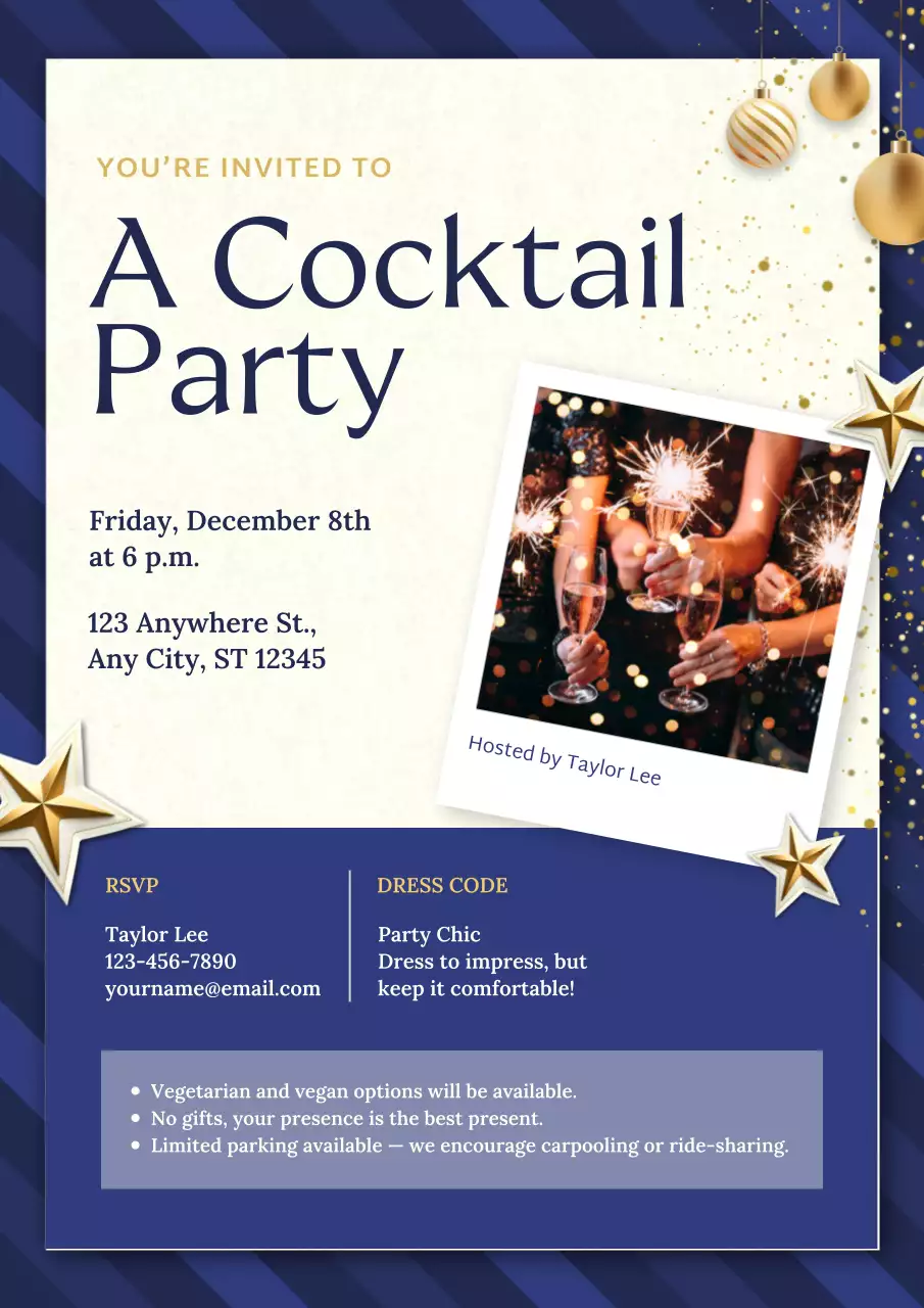 Christmas Cocktail Party Invitation Web Poster