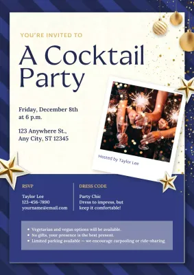 Christmas Cocktail Party Invitation Web Poster
