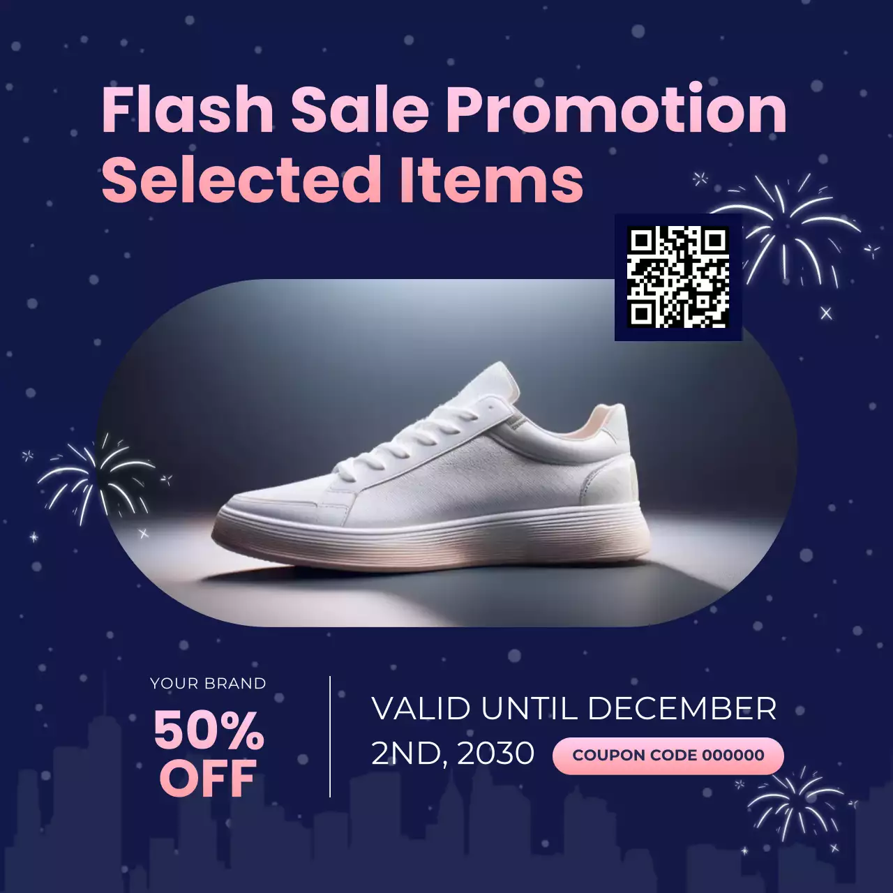 Blue Flat Bundle Coupon Promo for New Year Social Media