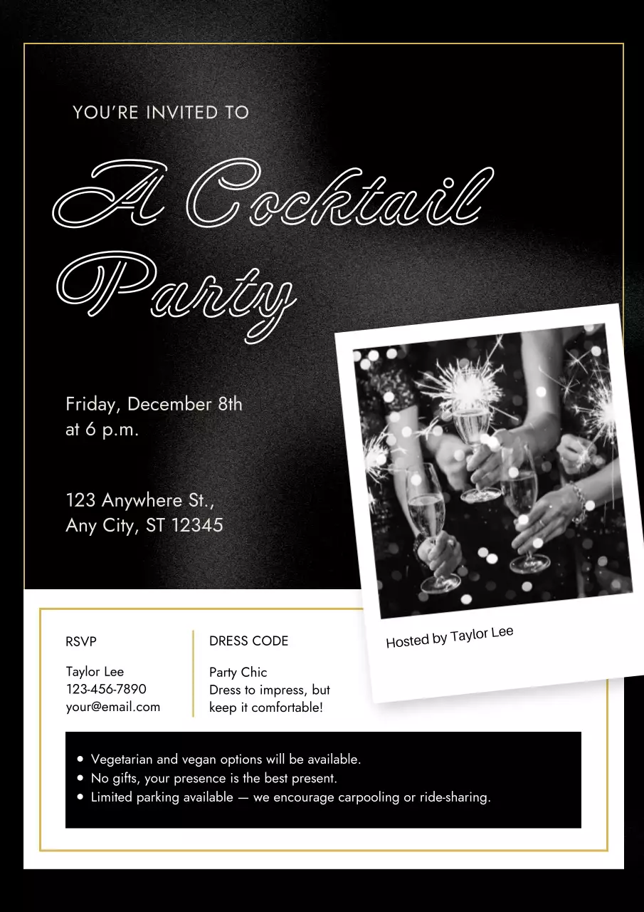 Christmas Cocktail Party Invitation Web Poster